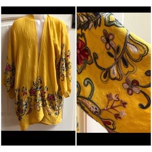 Beach Cover Up  Embroidered Cardigan Boho One Size S-L